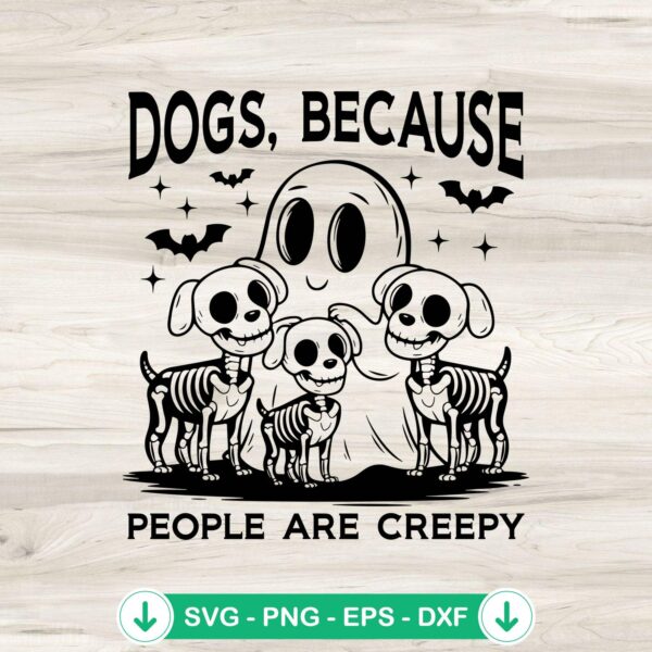 Halloween Ghost Dogs SVG file, spooky dog cutting file