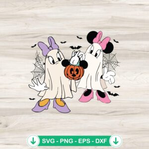 Halloween Ghost Minnie Mouse Daisy Duck SVG file for cutting machines