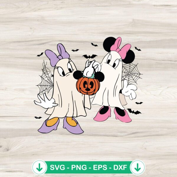 Halloween Ghost Minnie Mouse Daisy Duck SVG file for cutting machines