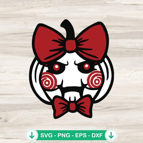 Halloween Jigsaw Pumpkin Bow SVG file for Cricut cutting machine