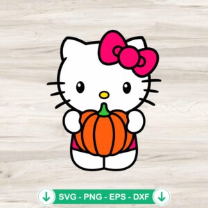 Hello Kitty Halloween Pumpkin SVG cut file for Cricut