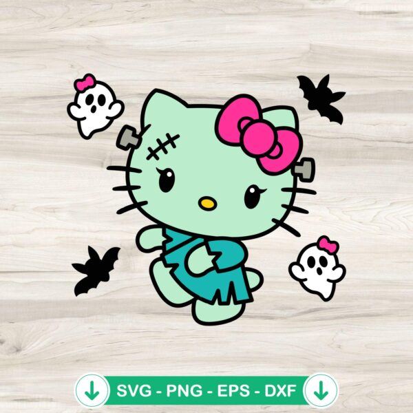 Bride Of Frankenstein Hello Kitty SVG file, cricut SVG cutting file