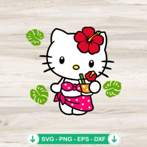 Hello Kitty Summer Vibe SVG file for Cricut cutting machine