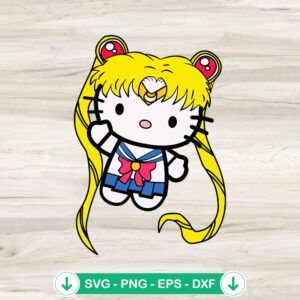 Hello Kitty Sailor Moon SVG file, cricut svg cut file