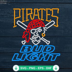 Pirates Bud Light Beer Neon SVG file for cutting machine