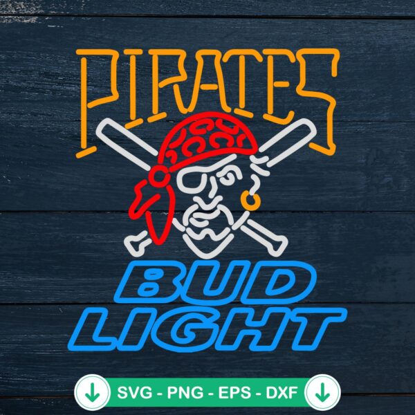 Pirates Bud Light Beer Neon SVG file for cutting machine
