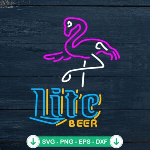 Miller Lite Beer Flamingo Neon SVG file for cutting machines
