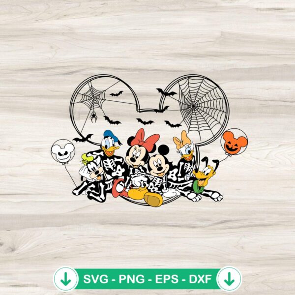 Halloween Mouse And Friends spider web svg file for cricut