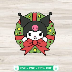 Kuromi wreath SVG file for Cricut cutting machine