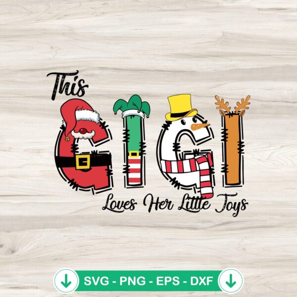 Personalized Christmas Gigi Claus kid name svg file for cutting machines