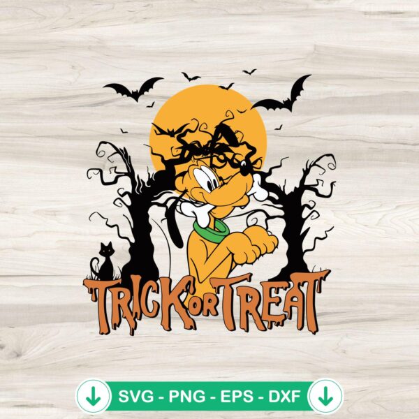 Pluto Trick Or Treat SVG file for Cricut cutting projects