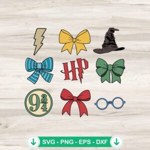 Harry Potter Wizard Coquette Bows SVG file for cricut