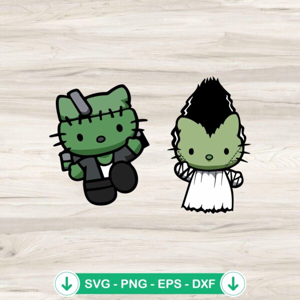 Hello Kitty Frankenstein SVG file for cutting machines