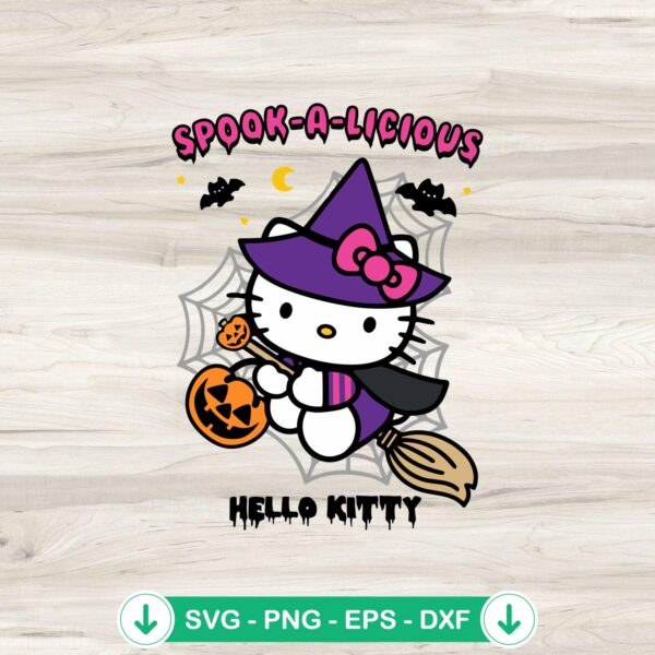 Hello Kitty Witches SVG file for Cricut cutting machine