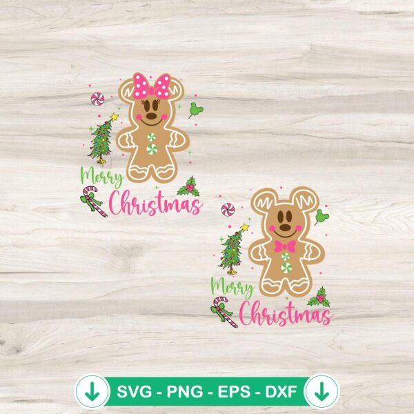 Mickey Minnie Gingerbread Christmas svg file for cricut