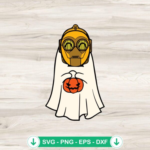 C3po Ghost Halloween SVG file for cutting machine