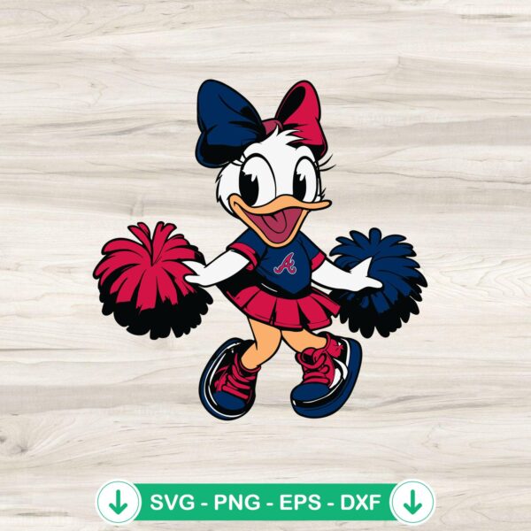 Atlanta Braves Daisy Duck cheerleader SVG file for Cricut