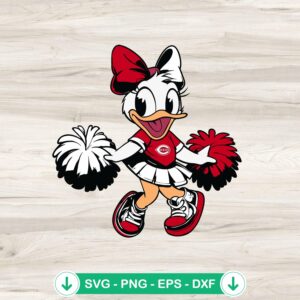 Cincinnati Reds Daisy Duck Cheerleader svg file for cricut