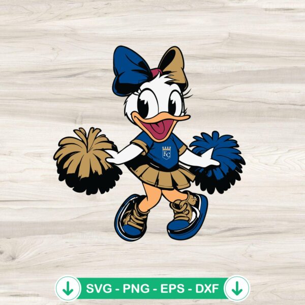 Kansas City Royals Daisy Duck cheerleader SVG file for Cricut