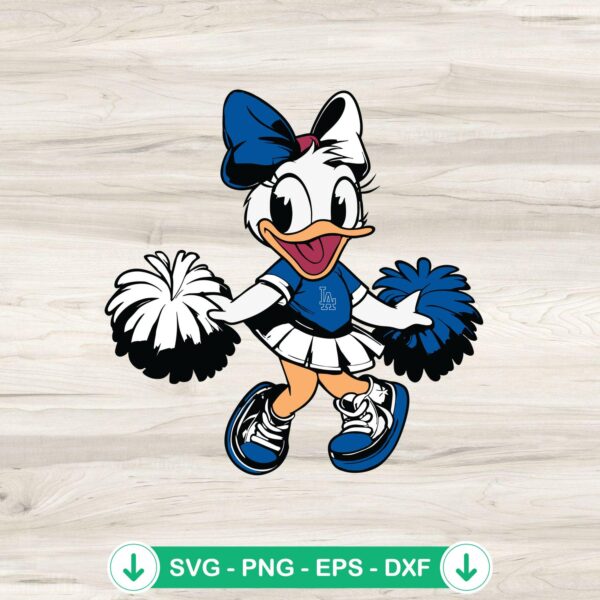 Los Angeles Dodgers Daisy Duck Cheerleader SVG file for Cricut