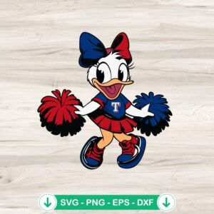 Daisy Duck Texas Rangers Baseball SVG file for cutting machines
