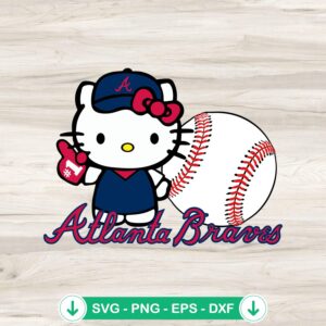 Hello Kitty Atlanta Braves SVG file for cutting machine
