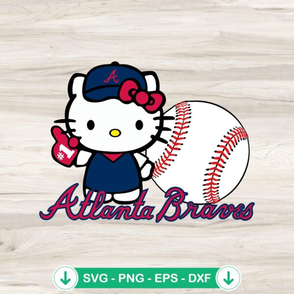 Hello Kitty Atlanta Braves SVG file for cutting machine