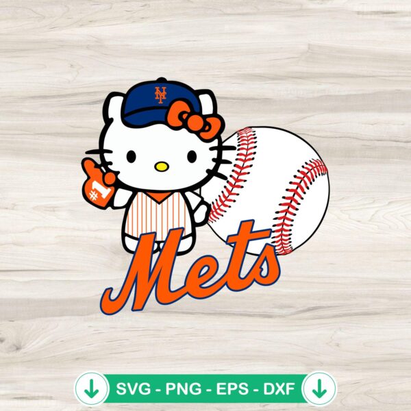 Hello Kitty New York Mets SVG file, cricut svg cut file