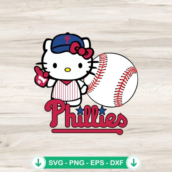 Hello Kitty Philadelphia Phillies SVG file, cricut svg cutting file