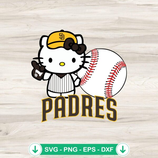 Hello Kitty San Diego Padres SVG file for cutting machines