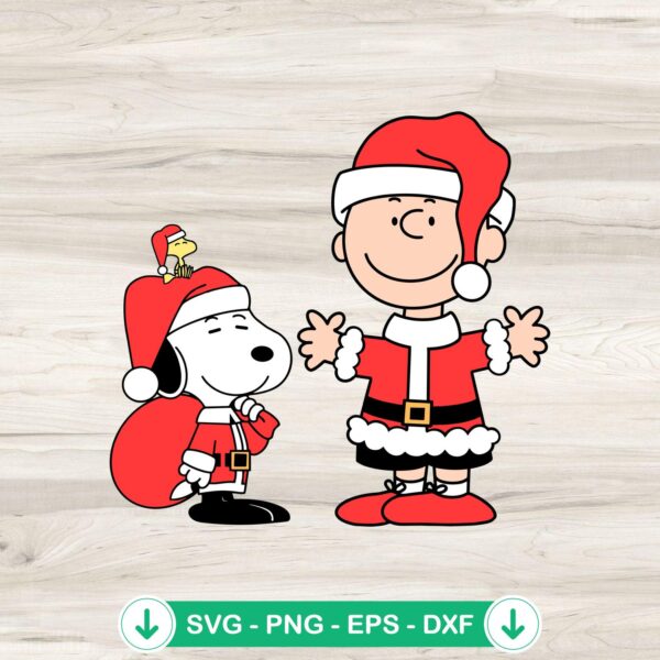 Christmas Peanuts Snoopy Santa SVG file for cutting machines