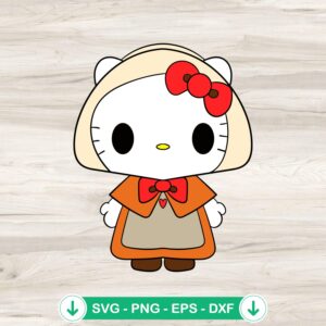 Hello Kitty Thanksgiving SVG file for Cricut cutting machine