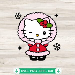 Hello Kitty Christmas Santa SVG file for cutting machine