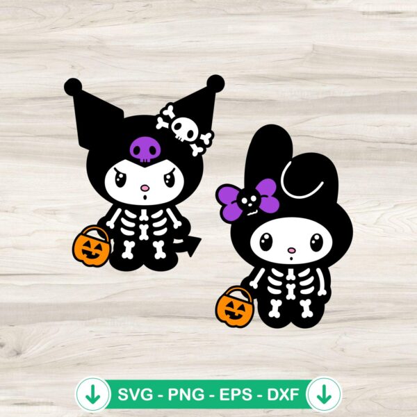 Kuromi And My Melody Halloween SVG file, cutting file