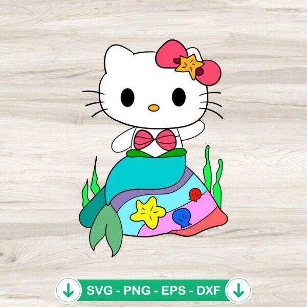 Mermaid Hello Kitty SVG file for Cricut cutting machine
