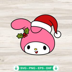 My Melody Christmas SVG file for Cricut cutting machine