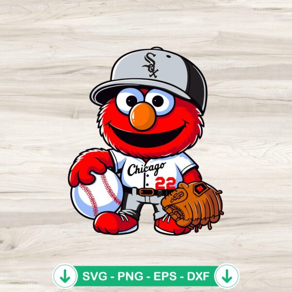 Chicago White Sox sesame street baseball svg file for cricut