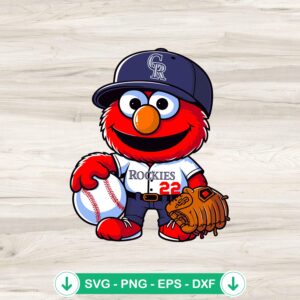 Sesame Street Colorado Rockies baseball svg file cutting file