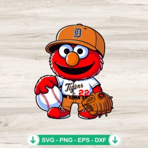Sesame Street Detroit Tigers Baseball svg file for cricut