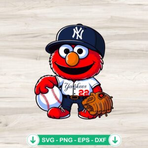 Sesame Street New York Yankees baseball SVG file for cricut