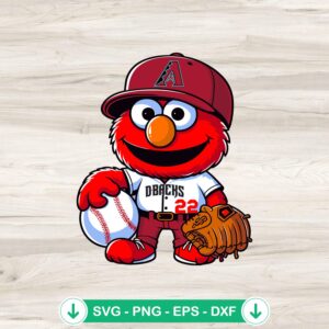 Sesame Street Arizona Diamondbacks Baseball SVG cut file