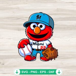 Miami Marlins Sesame Street baseball svg file for Cricut