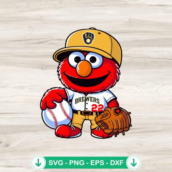 Milwaukee Brewers Sesame Street Baseball SVG file for Cricut