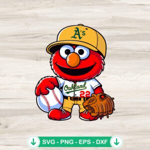 Oakland Athletics Elmo SVG file for Cricut cutting files