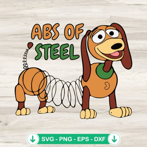 ABS Of Steel Slinky Dog SVG file for cutting machines