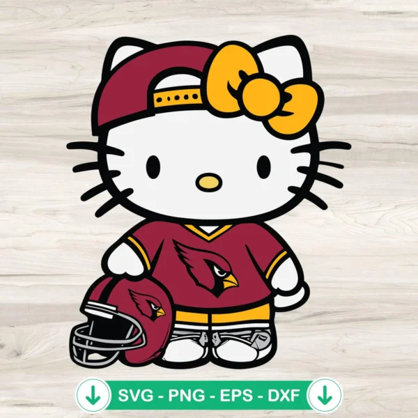 Arizona Cardinals Hello Kitty SVG file for Cricut cutting
