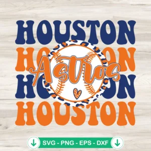 Astros Baseball Leopard SVG file for Cricut cutting machine