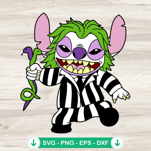 Beetlejuice Stitch SVG file for Halloween cutting machine