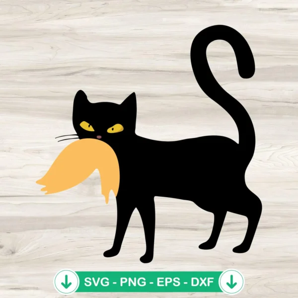 Black Cat Trump Hair SVG file for Cricut cutting machines