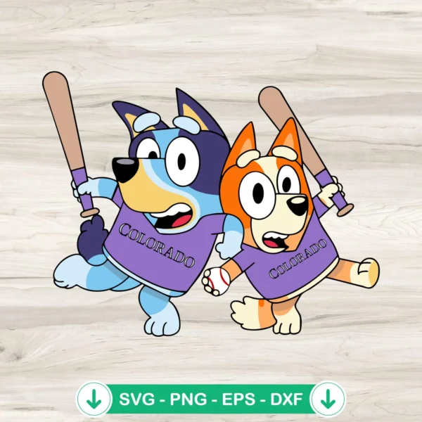 Bluey Bingo Colorado Rockies svg file for cutting machines